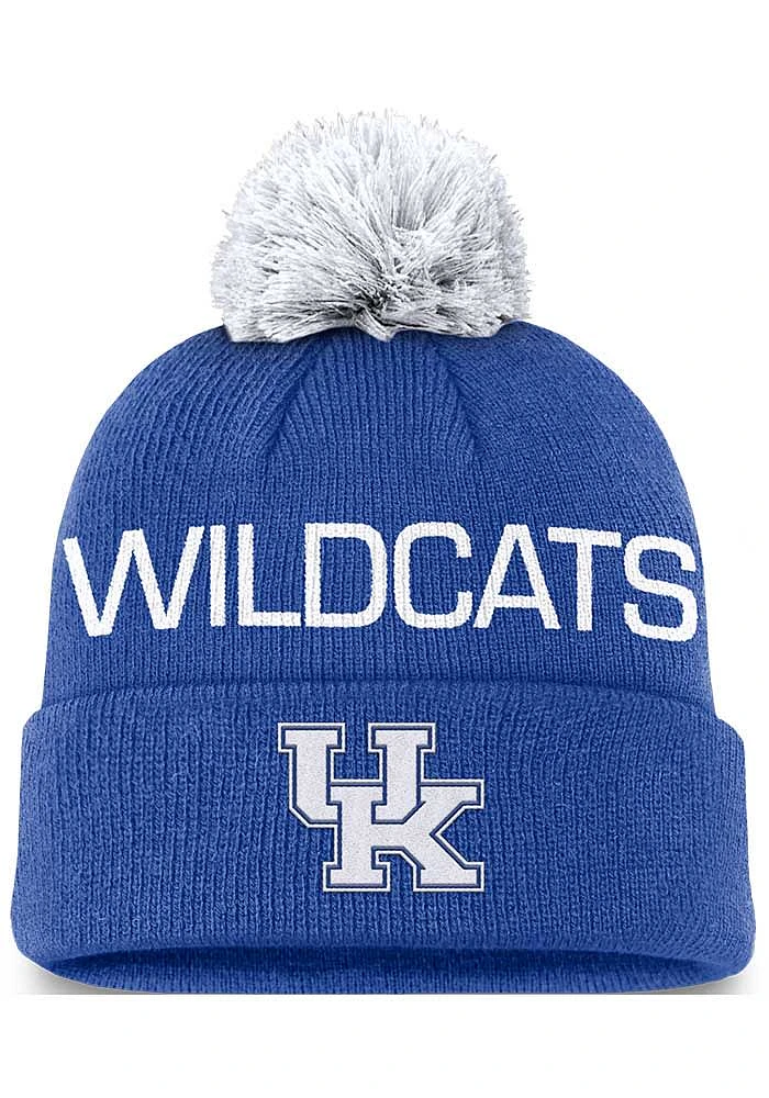 Nike Kentucky Wildcats Blue Primetime Peak Cuff Pom Mens Knit Hat