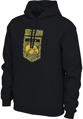 Nike Iowa Hawkeyes Mens Black Veterans Day Long Sleeve Hoodie