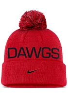 Nike Ohio State Buckeyes Red Prep Peak Cuff Pom Mens Knit Hat