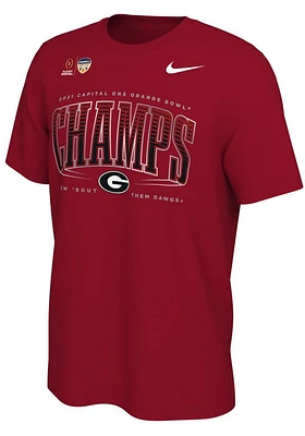 Nike Georgia Bulldogs Red 2021 Orange Bowl Champions Short Sleeve T Shirt