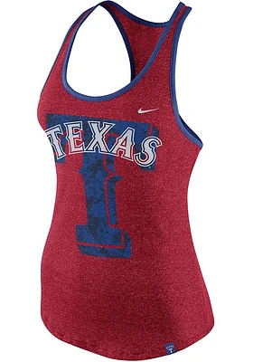 Nike Texas Rangers Womens Red Marled Racerback Tank Top