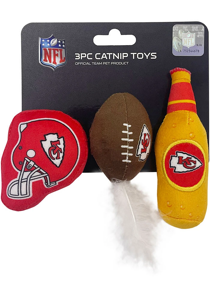 Kansas City Chiefs 3 Pack Cat Nip Pet Toy