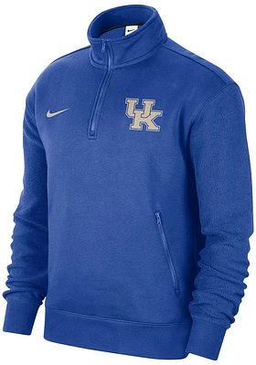 Nike Kentucky Wildcats Mens Blue Athletic Department Long Sleeve Qtr Zip Pullover