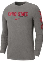 Nike Ohio State Buckeyes Dark Grey Varsity Game Long Sleeve T Shirt