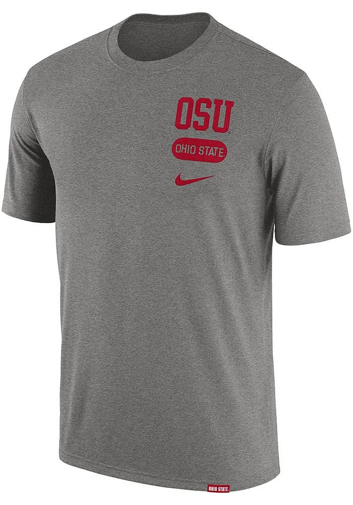 Nike Ohio State Buckeyes Dark Grey Campus Athlete Letterman Short Sleeve T Shirt