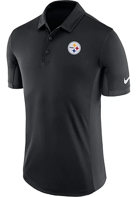 Nike Pittsburgh Steelers Mens Black Evergreen Short Sleeve Polo