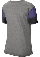 Nike K-State Wildcats Womens Grey Breathe Dri-FIT V Neck T-Shirt