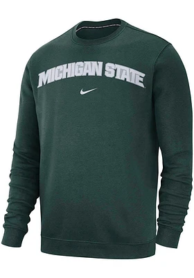 Nike Michigan State Spartans Mens Club Long Sleeve Crew Sweatshirt