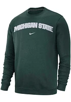 Nike Michigan State Spartans Mens Club Long Sleeve Crew Sweatshirt