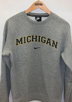 Nike Michigan Wolverines Mens Grey Club Long Sleeve Crew Sweatshirt