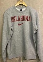 Nike Oklahoma Sooners Mens Grey Club Long Sleeve Crew Sweatshirt