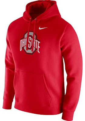 Nike Ohio State Buckeyes Mens Red Club Classic Long Sleeve Hoodie