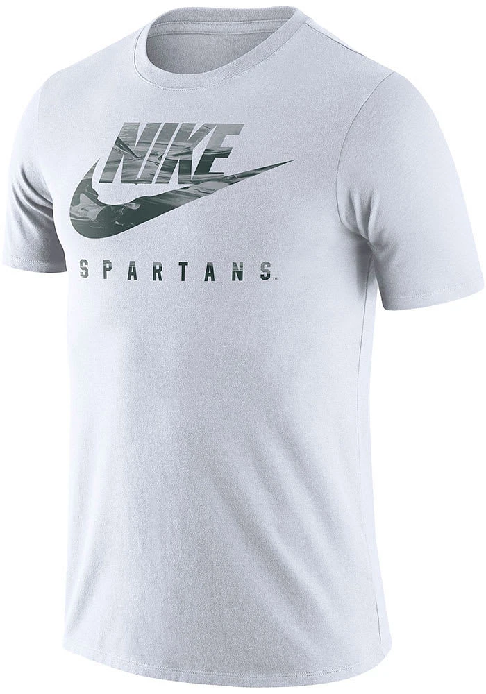 Nike Michigan State Spartans White Futura Design Short Sleeve T Shirt
