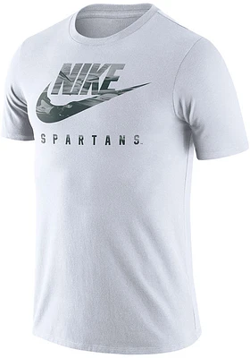Nike Michigan State Spartans White Futura Design Short Sleeve T Shirt