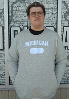 Nike Michigan Wolverines Mens Grey Twil Club Fleece Long Sleeve Crew Sweatshirt
