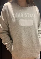 Nike Ohio State Buckeyes Mens Grey Twil Club Fleece Long Sleeve Crew Sweatshirt