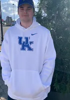 Nike Kentucky Wildcats Mens White Logo Club Fleece Long Sleeve Hoodie