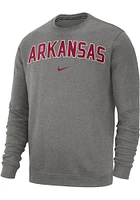 Nike Arkansas Razorbacks Mens Club Fleece Long Sleeve Crew Sweatshirt