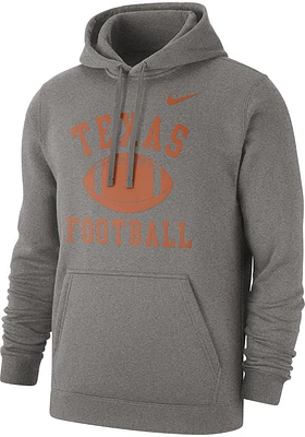 Nike Texas Longhorns Mens Grey Club Football Long Sleeve Hoodie