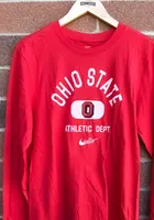 Nike Ohio State Buckeyes Red Textured Long Sleeve T Shirt