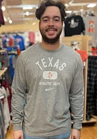 Nike Texas Longhorns Grey Textured Long Sleeve T Shirt
