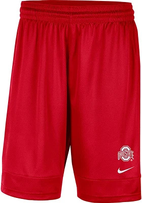 Nike Ohio State Buckeyes Mens Red Logo Fast Break Shorts