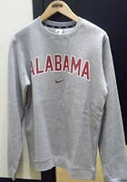 Nike Alabama Crimson Tide Mens Grey Club Fleece Arch Long Sleeve Crew Sweatshirt