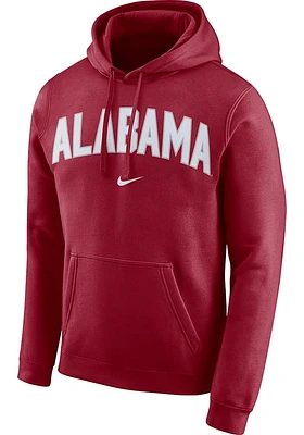 Nike Alabama Crimson Tide Mens Club Fleece Arch Long Sleeve Hoodie