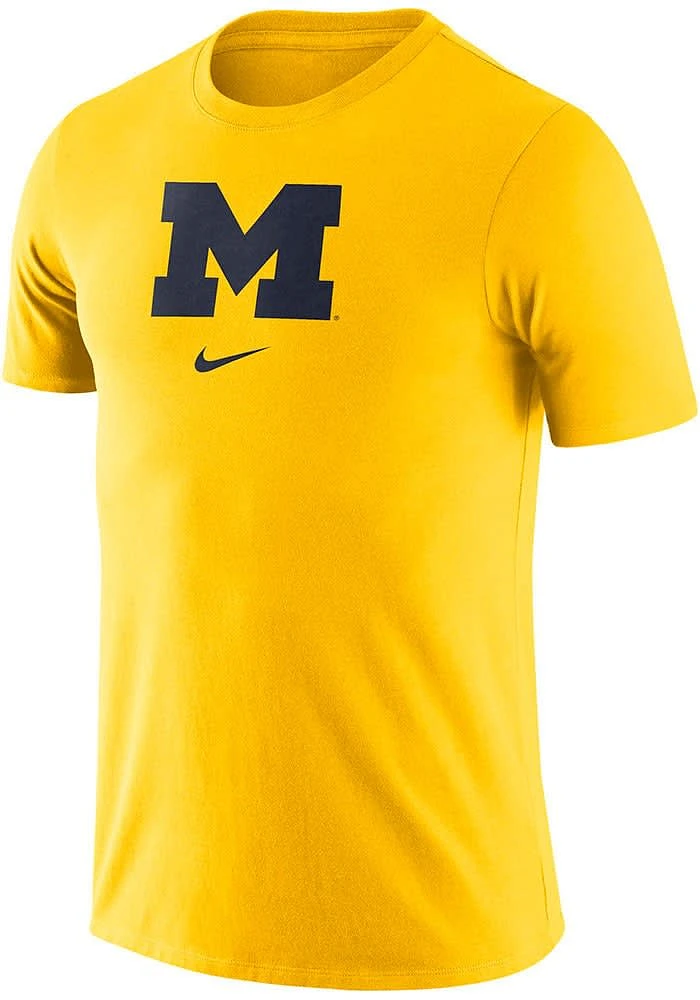 Nike Michigan Wolverines Yellow Essential Logo Short Sleeve T Shirt