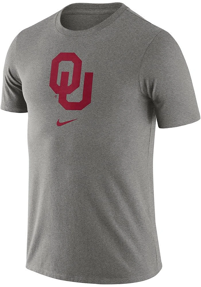 Nike Oklahoma Sooners Grey Essential Logo Short Sleeve T Shirt
