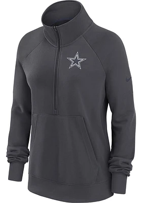 Nike Dallas Cowboys Womens Grey Premium Qtr Zip Pullover