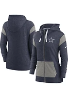 Nike Dallas Cowboys Womens Navy Blue Contrast Long Sleeve Full Zip Jacket
