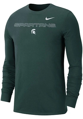 Nike Michigan State Spartans Green Team Issued Long Sleeve T Shirt