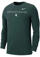 Nike Michigan State Spartans Green Team Issued Long Sleeve T Shirt