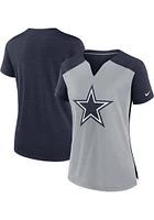 Nike Dallas Cowboys Womens Grey Primetime Short Sleeve T-Shirt