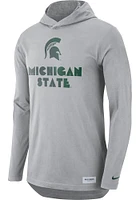 Nike Michigan State Spartans Mens Grey DriFIT Long Sleeve Tee Hoodie