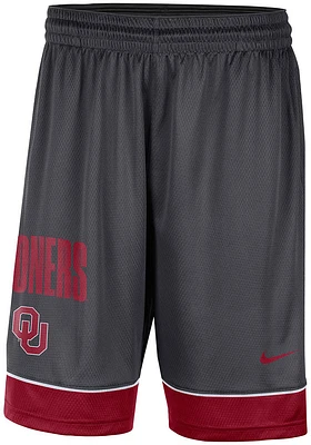 Nike Oklahoma Sooners Mens Grey Fast Break Shorts