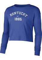 Nike Kentucky Wildcats Womens Blue Crop LS Tee