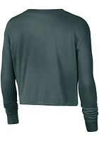 Nike Michigan State Spartans Womens Green Crop LS Tee