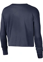 Nike Penn State Nittany Lions Womens Navy Blue Crop LS Tee