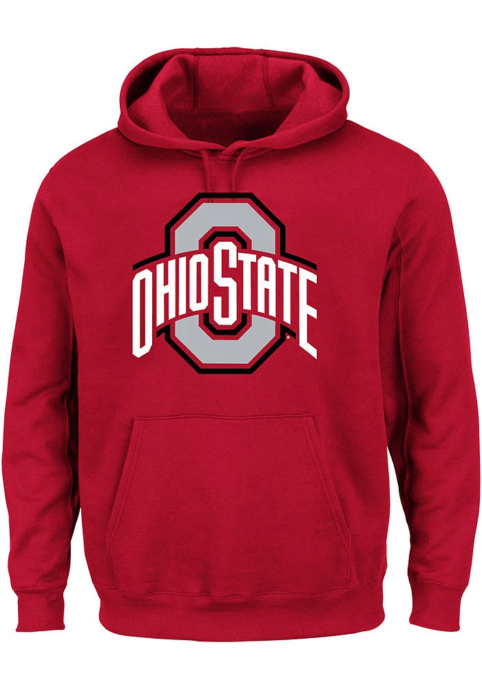 Ohio State Buckeyes Mens Primary Logo Big and Tall Hooded Sweatshirt