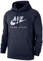 Nike Penn State Nittany Lions Mens Navy Blue Club Fleece Big Swoosh Long Sleeve Hoodie