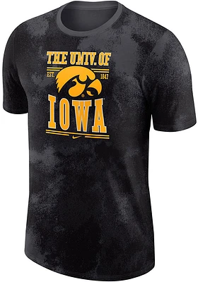 Nike Iowa Hawkeyes Grey Tie Dye NRG Short Sleeve T Shirt