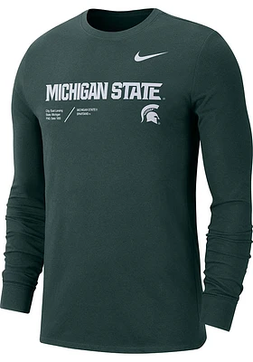 Nike Michigan State Spartans Team Issue Long Sleeve T Shirt