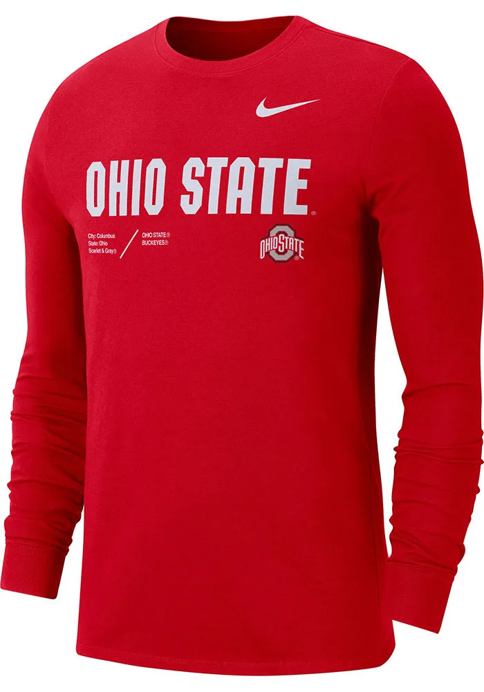 Nike Ohio State Buckeyes Team Issue Long Sleeve T Shirt