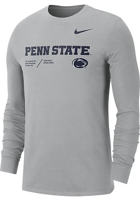 Nike Penn State Nittany Lions Grey Team Issue Long Sleeve T Shirt