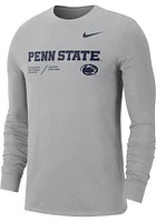 Nike Penn State Nittany Lions Grey Team Issue Long Sleeve T Shirt