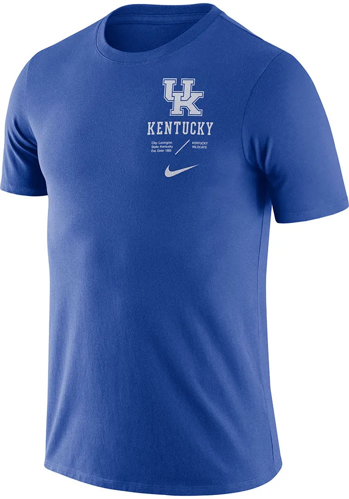 Nike Kentucky Wildcats Blue Team Issue Short Sleeve T Shirt