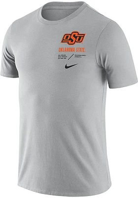 Nike Oklahoma State Cowboys Grey Team Issue Short Sleeve T Shirt