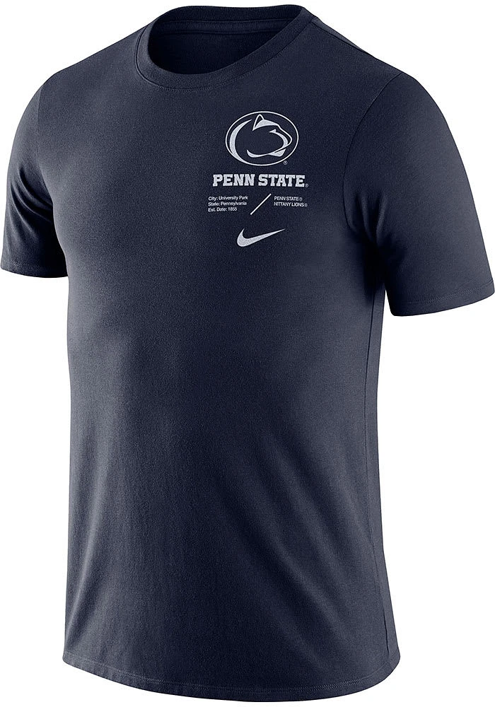Nike Penn State Nittany Lions Navy Blue Team Issue Graphic Short Sleeve T Shirt